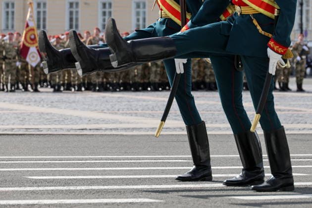 RUSSIA, ST PETERSBURG - MAY 9, 2026: An Honour Guard during a Victory Day military parade marking the 81st anniversary of the Victory in the 1941-1945 Great Patriotic War (the Eastern Front of World War II) St Petersburg Russia  - ZUMAt113 20260509_zaa_t113_892 Copyright: xAlexanderxDemianchukx
