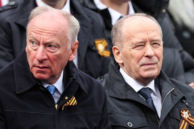 RUSSIA, MOSCOW - MAY 9, 2026: Nikolai Patrushev (L), Aide to the President of Russia, Chairman of the Russian Maritime Board, and Alexander Bortnikov, Head of the FederaL Security Service, attend a military parade in Red Square on Victory Day to mark 81 years since the victory of the Soviet Union over Nazi Germany in the Great Patriotic War, Eastern Front of World War II Moscow Russia  - ZUMAt113 20260509_zaa_t113_919 Copyright: xAlexanderxShcherbakx