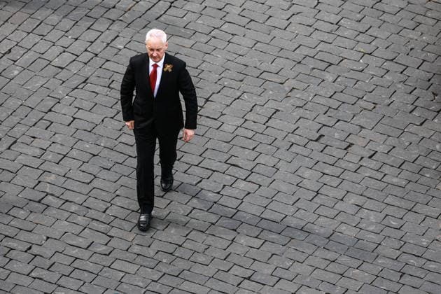 RUSSIA, MOSCOW - MAY 9, 2026: Andrei Belousov, Defence Minister of Russia, attends a military parade in Red Square on Victory Day to mark 81 years since the victory of the Soviet Union over Nazi Germany in the Great Patriotic War, Eastern Front of World War II. Vladimir Smirnov TASS  92229186