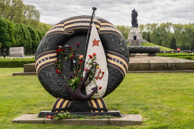 The Soviet Memorial in Treptower Park in Berlin Treptow on May 9, Victory Day