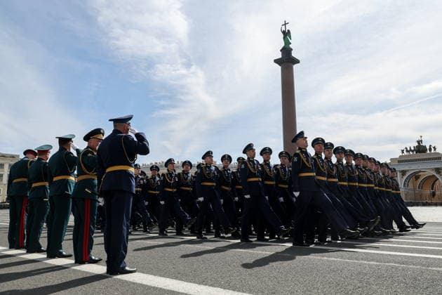 RUSSIA, ST PETERSBURG - MAY 9, 2026: Cadets of A.F. Mozhaisky Military-Space Academy during a Victory Day military parade marking the 81st anniversary of the Victory in the 1941-1945 Great Patriotic War (the Eastern Front of World War II) St Petersburg Russia  - ZUMAt113 20260509_zaa_t113_1557 Copyright: xAlexanderxDemianchukx