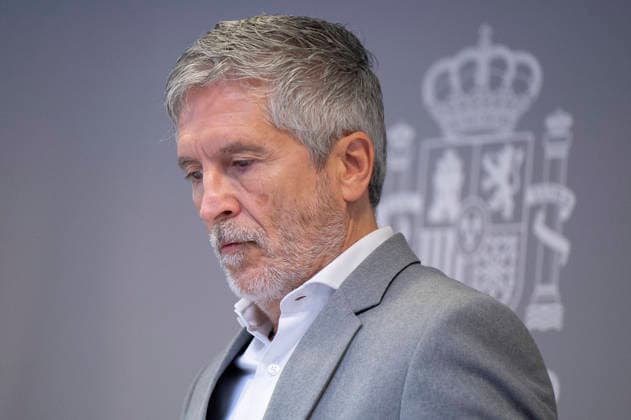 Monica Garcia And Grande-marlaska Update Information On Hantavirus Outbreak in Madrid - 09 May 2026 Fernando Grande-Marlaska attends a press conference at the headquarters of the Ministry of Health to report on the ship MV Hondius and the hantavirus outbreak. Madrid Spain Copyright: xAtilanoxGarciax xSOPAxImagesx photos17944