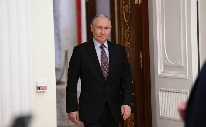 May 9, 2026, Moscow, Moscow Oblast, Russia: Russian President Vladimir Putin, arrives for a bilateral meeting with Kazakhstan President Kassym-Jomart Tokayev following the Victory Day parade at the Grand Kremlin Palace, May 9, 2026 in Moscow, Russia. The annual event marked the 81st anniversary of the victory over Nazi Germany in World War Two. Moscow Russia - ZUMAp138 20260509_zaa_p138_054 Copyright: xKremlinxPool RussianxGovernmentx