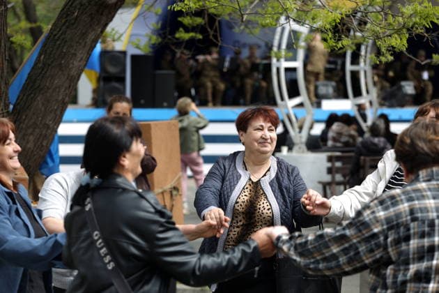 Europe Day in Odessa - 09 May 2026 Women dance during the Europe Day at the Taras Shevchenko Central Park of Culture and Recreation. On May 9, Ukraine and the European Union celebrate Europe Day—a holiday symbolizing the unity of nations around shared democratic values, human rights, the rule of law, and peace. In Ukraine, this holiday was introduced in 2003 by presidential decree. Back then, it was celebrated on the third Saturday of May, emphasizing the country s commitment to rapprochement with the EU. However, in 2023, the date was officially changed and synchronized with the pan-European date of May 9. The corresponding decree was signed by Volodymyr Zelenskyy Odessa Ukraine Copyright: xViacheslavxOnyshchenkox xSOPAxImagesx Vonyshchenko(11)