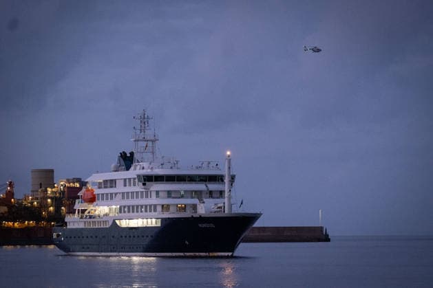 HV Hondius carrying suspected hantavirus cases approaches Port of Granadilla TENERIFE, SPAIN - MAY 10: The HV Hondius approaches the Port of Granadilla, carrying passengers possibly infected with hantavirus on board in Tenerife, Canary Islands on May 10, 2026. Andres Gutierrez Anadolu Tenerife Spain. Editorial use only. Please get in touch for any other usage.  Copyright: x2026xAnadoluxAndresxGutierrezx
