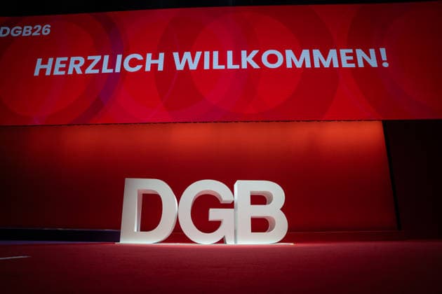 View of the event hall at the Estrel Hotel shortly before the start of the Federal Congress DGB Federal Congress 2026 in Berlin German Trade Union Confederation 23 Ordinary Federal Congress, Berlin Berlin Germany Hotel Estrel
