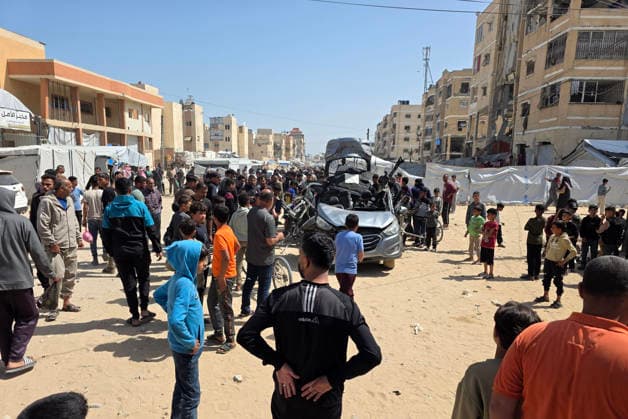 Palestinians inspect site of Israeli strike in Khan Younis Palestinians inspect the site of an Israeli strike that targeted a vehicle in Khan Younis in the southern Gaza Strip on May 10, 2026. According to local sources, the strike killed two Palestinians and wounded several others. Photo by Tariq Mohammad APA Images Khan Yunis Gaza Strip Palestinian Territory 100526_Khan_Yunis_TM_00(2) Copyright: xapaimagesxTariqxMohammad xapaimagesx