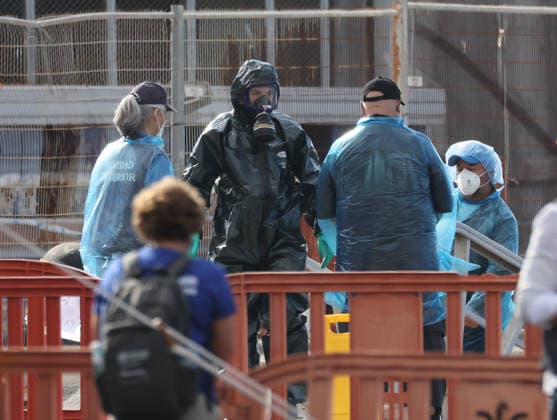 Hantavirus MV Hondius Tenerife 10th May 2026. The MV Hondius arrives into the port of Granadilla de Abona, on the island of Tenerife in Spain s Canary Islands, British passengers and crew on the cruise ship hit with an outbreak of hantavirus will be tested before returning to the UK  Copyright: xSimonxJonesx NINTCHDBPICT001079563779