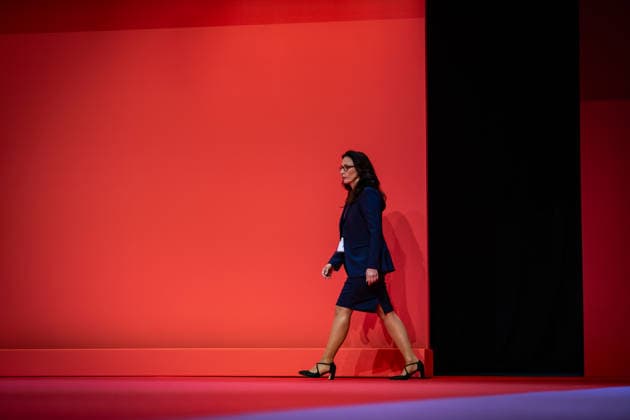 Yasmin Fahimi on stage at the opening of the Federal Congress DGB Federal Congress 2026 in Berlin German Trade Union Confederation, Berlin Berlin Germany Hotel Estrel