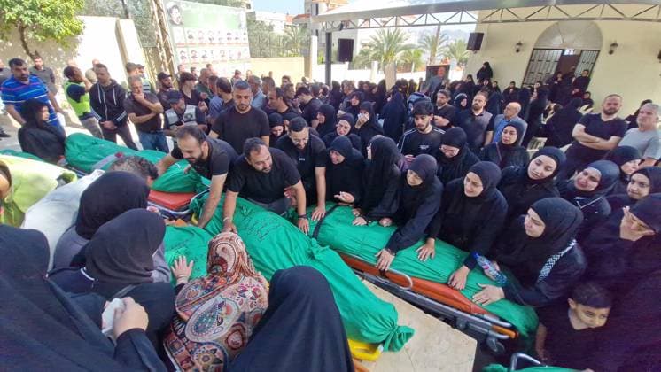 Funeral held in southern Lebanon for 7 people who lost their lives after an Israeli attack SIDON, LEBANON - MAY 10: Relatives mourn during the funeral ceremony held for seven people, including a child, who were killed in an Israeli strike targeting the town of Al-Saksakiyyeh in Sidon, Lebanon on May 10, 2026. Mohammad Abushama Anadolu Sidon Lebanon. Editorial use only. Please get in touch for any other usage.  Copyright: x2026xAnadoluxMohammadxAbushamax