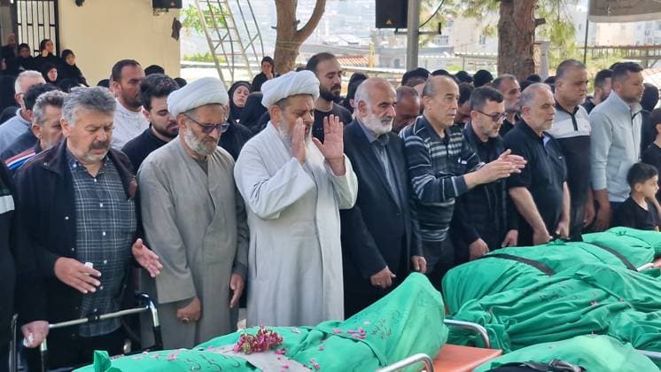 Funeral held in southern Lebanon for 7 people who lost their lives after an Israeli attack SIDON, LEBANON - MAY 10: Relatives mourn during the funeral ceremony held for seven people, including a child, who were killed in an Israeli strike targeting the town of Al-Saksakiyyeh in Sidon, Lebanon on May 10, 2026. Mohammad Abushama Anadolu Sidon Lebanon. Editorial use only. Please get in touch for any other usage.  Copyright: x2026xAnadoluxMohammadxAbushamax