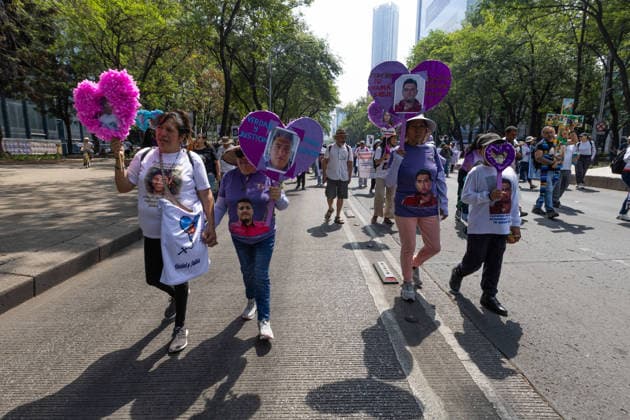 May 10, 2026, Mexico City, Mexico: On Mothers Day, collectives of searching mothers and relatives of missing persons took part in the XIV National Dignity March: Mothers Searching for their Sons, Daughters, Truth and Justice, in Mexico City. The march moved from the Monument to the Mother to the Angel of Independence, where participants demanded answers for missing persons while also protesting against the staging of the 2026 FIFA World Cup amid the countrys disappearance crisis. Mexico City Mexico - ZUMAl178 20260510_znp_l178_018 Copyright: xCristianxLeyvax
