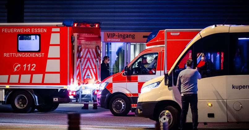 EINDHOVEN - German emergency services are leaving Eindhoven Air Base, where an aircraft carrying approximately 29 passengers from the cruise ship m v Hondius has landed. The intention is for Dutch passengers from the ship, which has been hit by a deadly hantavirus outbreak, to go into home quarantine for six weeks upon their return. ROB ENGELAAR ANP netherlands out - belgium out  Copyright: xx x557959451x originalFilename: 557959451.jpg