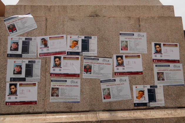 14th National March for Dignity on Mother s Day Placards of missing persons pasted on the Angel of Independence are seen during a demonstration for the 14th National March for Dignity: Mothers Searching demanding Justice on the occasion of Mother s Day. on May 10, 2026 in Mexico City, Mexico. (Photo by Carlos Santiago Eyepix Group) Copyright: xCarlosxSantiago xEyepixxGroupx CS_10052026_183577
