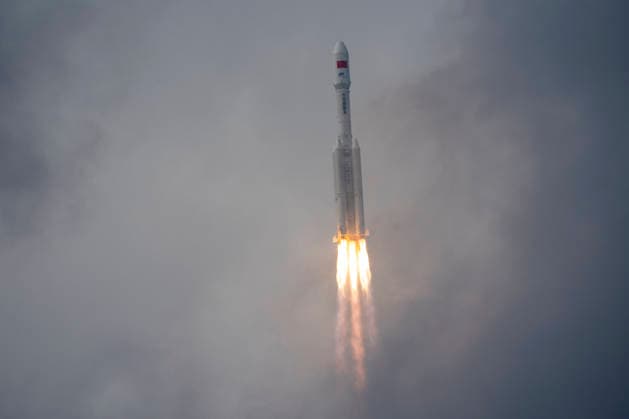 WENCHANG, CHINA - MAY 11: A Long March 7 carrier rocket carrying the Tianzhou-10 cargo craft blasts off from Wenchang Spacecraft Launch Site on May 11, 2026 in Wenchang, Hainan Province of China. China launched the cargo craft Tianzhou-10 from the Wenchang Spacecraft Launch Site on the morning of May 11 to deliver supplies for its orbiting Tiangong space station.  Copyright: xVCGx 111640602316