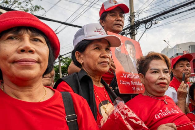 May 11, 2026, Bangkok, Bangkok, Thailand: Supporters of former Thai Prime Minister Thaksin Shinawatra rally outside Klong Prem Central Prison in Bangkok, Thailand, on May 11, 2026, as they await his expected release on parole after he served two-thirds of a one-year sentence. Thaksin, who led the country from 2001 until he was ousted in a 2006 military coup, was convicted on corruption charges in 2023 and sentenced to eight years in prison, later reduced to one year by royal pardon. His case prompted renewed controversy after he initially served most of his sentence in a luxury ward at Thailandâ€⠢s Police General Hospital before being returned to prison. Bangkok Thailand - ZUMAt128 20260511_zap_t128_004 Copyright: xAdryelxTalamantesx