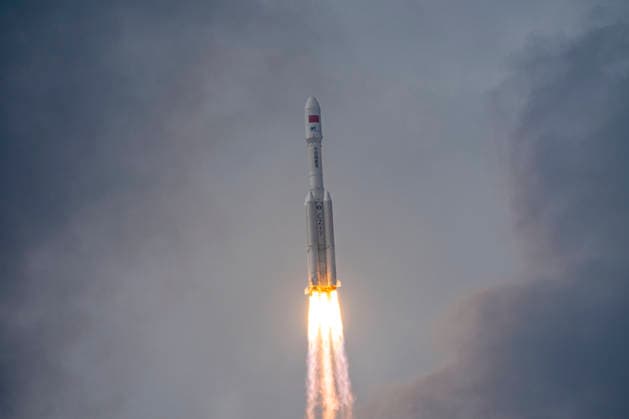 WENCHANG, CHINA - MAY 11: A Long March 7 carrier rocket carrying the Tianzhou-10 cargo craft blasts off from Wenchang Spacecraft Launch Site on May 11, 2026 in Wenchang, Hainan Province of China. China launched the cargo craft Tianzhou-10 from the Wenchang Spacecraft Launch Site on the morning of May 11 to deliver supplies for its orbiting Tiangong space station.  Copyright: xVCGx 111640602318