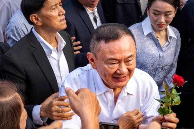 May 11, 2026, Bangkok, Bangkok, Thailand: Former Thai Prime Minister Thaksin Shinawatra smiles shortly after leaving Klong Prem Central Prison after being released on parole in Bangkok, Thailand, on May 11, 2026. Thaksin, who served as prime minister from 2001 until he was ousted in a 2006 military coup, had served two-thirds of a one-year sentence. He was convicted on corruption charges in 2023 and initially sentenced to eight years in prison, a term later reduced to one year by royal pardon. His case sparked renewed controversy after he spent nearly all of his initial detention in a luxury ward at Thailandâ€⠢s Police General Hospital before being returned to prison. Bangkok Thailand - ZUMAt128 20260511_zap_t128_005 Copyright: xAdryelxTalamantesx