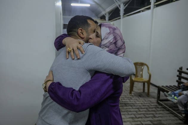 Palestinian patients receiving treatment in Egypt returned to Gaza via the Rafah Border Crossing KHAN YUNIS, GAZA, PALESTINE - MAY 11: Palestinian patients and their companions return to the Gaza Strip from Egypt through the Rafah border crossing in Khan Yunis, Gaza, Palestine on May 11, 2026. The Palestinians, who had been receiving treatment in Egypt, were transported by buses to Nasser Hospital in Khan Yunis in southern Gaza, where they were met with emotional reunions by family members waiting outside the hospital. Abed Rahim Khatib Anadolu Khan Yunis Gaza. Editorial use only. Please get in touch for any other usage.  Copyright: x2026xAnadoluxAbedxRahimxKhatibx