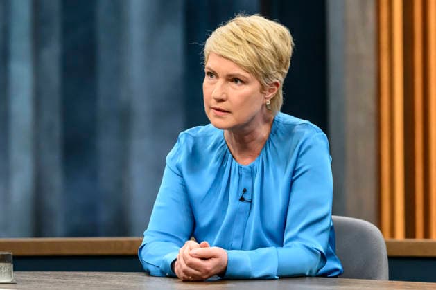 in the picture from l Manuela Schwesig, Minister President Mecklenburg-Vorpommern, SPD, GER, Berlin, Studio, guest of Caren Miosga, Polittalk, TV, format, recording, Das Erste, from Adlershof at Studio 20, topic How does the SPD want to regain trust, Ms. Schwesig 10 05 2026 Copyright: HMBxMedia UwexKoch