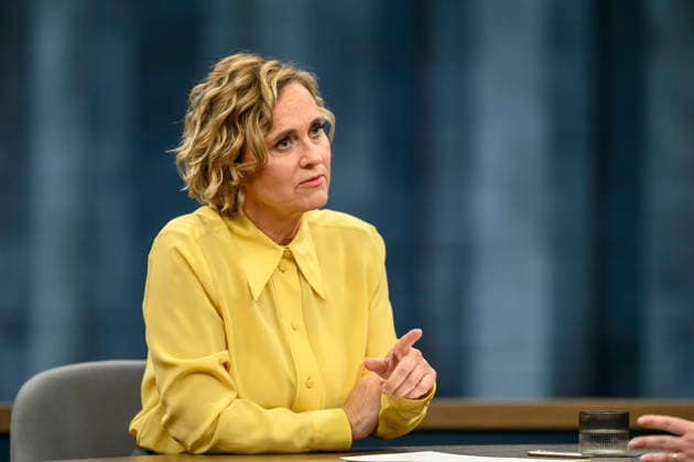 in the picture from l Caren Miosga, GER, Berlin, Studio, guest of Caren Miosga, Polittalk, TV, format, recording, Das Erste, from Adlershof at Studio 20, topic How does the SPD want to regain trust, Ms. Schwesig 10 05 2026 Copyright: HMBxMedia UwexKoch