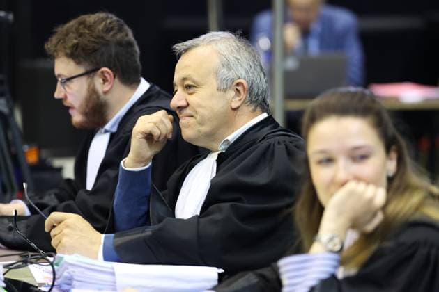 Lawyer Frank Discepoli, defending P. Falzone pictured during the trial of P. and A. Falzone, at the Court of Appeal of Mons, on Monday 11 May 2026. The trial of the two men concerns the 2022 tragedy in Strepy-Bracquegnies, where a car plowed into a carnival parade around 5:00. Six people died at the scene, and a seventh months later in the hospital. P. Falzone is charged with seven murder and 81 attempted murder. A. Falzone with failure to render aid to a person in danger.  VIRGINIExLEFOUR 173473101