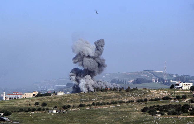 Smoke rises after Israeli strike in Lebanon NABATIEH, LEBANON - MAY 11: Smoke rises from the area following an Israeli strike on the towns of Yahmar al-Shakif and Arnun in Nabatieh province in southern Lebanon on May 11, 2026. Israeli forces continued air and artillery strikes on towns in southern Lebanon despite the ceasefire. Ramiz Dallah Anadolu Nabatieh Lebanon. Editorial use only. Please get in touch for any other usage.  Copyright: x2026xAnadoluxRamizxDallahx