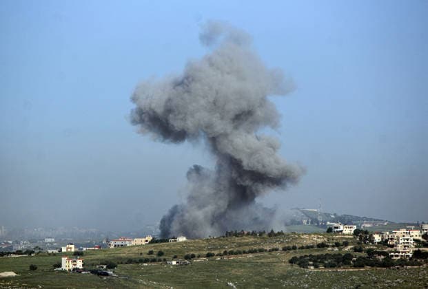 Smoke rises after Israeli strike in Lebanon NABATIEH, LEBANON - MAY 11: Smoke rises from the area following an Israeli strike on the towns of Yahmar al-Shakif and Arnun in Nabatieh province in southern Lebanon on May 11, 2026. Israeli forces continued air and artillery strikes on towns in southern Lebanon despite the ceasefire. Ramiz Dallah Anadolu Nabatieh Lebanon. Editorial use only. Please get in touch for any other usage.  Copyright: x2026xAnadoluxRamizxDallahx