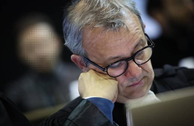 Lawyer Frank Discepoli, defending P. Falzone pictured during the trial of P. and A. Falzone, at the Court of Appeal of Mons, on Monday 11 May 2026. The trial of the two men concerns the 2022 tragedy in Strepy-Bracquegnies, where a car plowed into a carnival parade around 5:00. Six people died at the scene, and a seventh months later in the hospital. P. Falzone is charged with seven murder and 81 attempted murder. A. Falzone with failure to render aid to a person in danger.  VIRGINIExLEFOUR 173474534