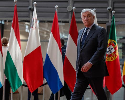 May 11, 2026, Brussels, BELGIUM: Italy s Minister for Foreign Affairs Antonio Tajani during a EU Foreign Affairs Council - CAE at Europa Building, in Brussels, Belgium, 11 May 2026. ANSA GIUSEPPE LAMI. Brussels BELGIUM  - ZUMAa110 20260511_zaf_a110_001 Copyright: xGiuseppexLamix