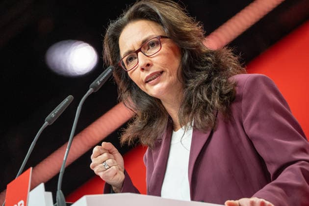 Re-elected DGB Federal Chairwoman Yasmin Fahimi gives her keynote speech DGB Federal Congress 2026 in Berlin German Trade Union Confederation, Berlin Berlin Germany Hotel Estrel