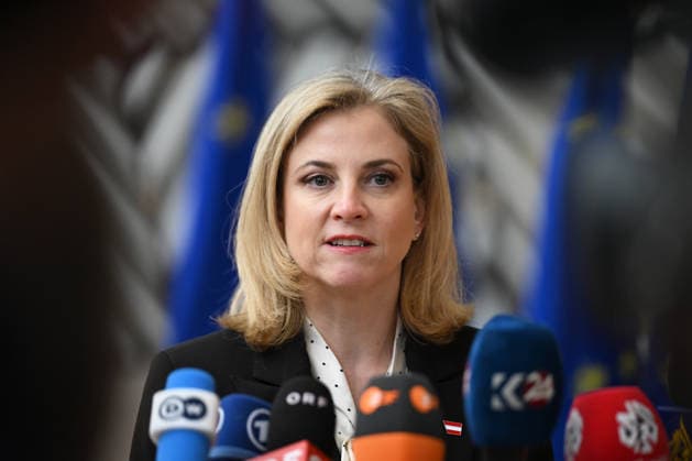 Foreign Affairs Council in Brussels BRUSSELS, BELGIUM - MAY 11: Austrian Minister for European and International Affairs Beate Meinl-Reisinger speaks to press ahead of Foreign Affairs Council which will focus on Western Balkans, Ukraine and Syria, in Brussels, Belgium on May 11, 2026. Dursun Aydemir Anadolu Brussels Belgium. Editorial use only. Please get in touch for any other usage.  Copyright: x2026xAnadoluxDursunxAydemirx