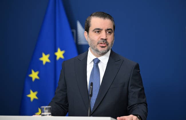 Dubravka Suica - Asad Hassan Sheybani meeting in Brussels BRUSSELS, BELGIUM - MAY 11: European Commission member responsible for the Mediterranean Dubravka Suica and Syrian Foreign Minister Asad Hassan Sheybani hold a joint press conference within the Syria Partnership Coordination Forum held in Brussels, Belgium on May 11, 2026. Dursun Aydemir Anadolu Brussels Belgium. Editorial use only. Please get in touch for any other usage.  Copyright: x2026xAnadoluxDursunxAydemirx