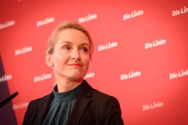 Berlin, Pressekonferenz Die Linke mit Ines Schwerdtner Pressekonferenz der Partei Die Linke mit Ines Schwerdtner (Ko-Vorsitzende Die Linke) zu aktuellen politischen Themen am 11.05.2026 im Karl-Liebknecht-Haus in Berlin. Berlin Karl-Liebknecht-Haus Berlin Deutschland