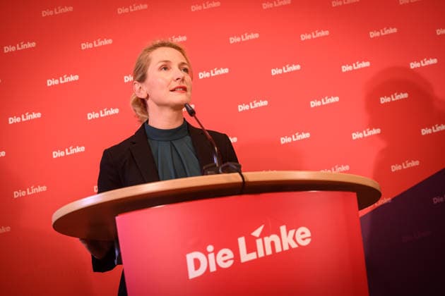 Berlin, Pressekonferenz Die Linke mit Ines Schwerdtner Pressekonferenz der Partei Die Linke mit Ines Schwerdtner (Ko-Vorsitzende Die Linke) zu aktuellen politischen Themen am 11.05.2026 im Karl-Liebknecht-Haus in Berlin. Berlin Karl-Liebknecht-Haus Berlin Deutschland