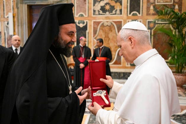 ITALY - POPE LEO XIV RECEIVES PARTICIPANTS IN THE SYMPOSIUM ORGANIZED BY THE DICASTERY FOR INTERRELIGIOUS DIALOGUE AND THE ROYAL INSTITUTE FOR INTERFAITH DURING A PRIVATE AUDIENCE IN THE VATICAN - 2026 5 11 Italy,Vatican,Rome 2026 5 11 Pope Leo XIV receives Participants in the symposium organized by the Dicastery for Interreligious Dialogue and the Royal Institute for Interfaith Studies during a private audience in The Vatican. EDITORIAL USE ONLY - NO BOOKS Copyright: xVATICANxMEDIAx