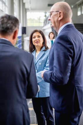 Federal Economics Minister Katherina Reiche CDU visits the PCK in Schwedt on Monday together with Brandenburgs State Premier Dietmar Woidke SPD, 11 05 2026 Photographed on behalf of the BMWE Schwedt Germany Copyright: xJulianexSonntag BMWEx