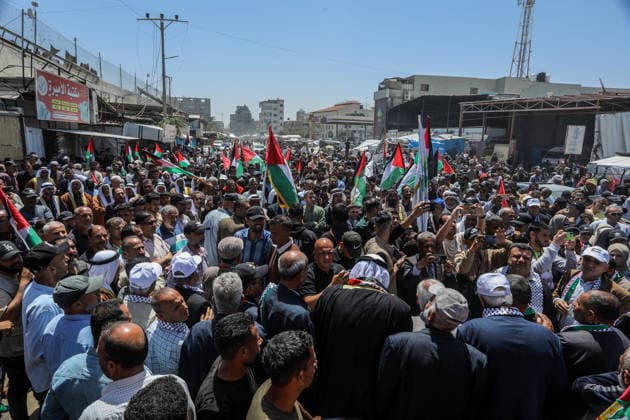 Palestinians attend the National Return Festival held within the 78th anniversary of the Nakba KHAN YUNIS, GAZA, PALESTINE - MAY 11: Palestinians gather to attend the ‘National Return Festival’ organized by the Department of Refugee Affairs affiliated with the Palestine Liberation Organization to commemorate the 78th anniversary of the Nakba in Khan Yunis, Gaza, Palestine on May 11, 2026. Abed Rahim Khatib Anadolu Khan Yunis Gaza. Editorial use only. Please get in touch for any other usage.  Copyright: x2026xAnadoluxAbedxRahimxKhatibx