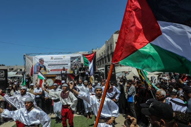 Palestinians attend the National Return Festival held within the 78th anniversary of the Nakba KHAN YUNIS, GAZA, PALESTINE - MAY 11: Palestinians gather to attend the ‘National Return Festival’ organized by the Department of Refugee Affairs affiliated with the Palestine Liberation Organization to commemorate the 78th anniversary of the Nakba in Khan Yunis, Gaza, Palestine on May 11, 2026. Abed Rahim Khatib Anadolu Khan Yunis Gaza. Editorial use only. Please get in touch for any other usage.  Copyright: x2026xAnadoluxAbedxRahimxKhatibx