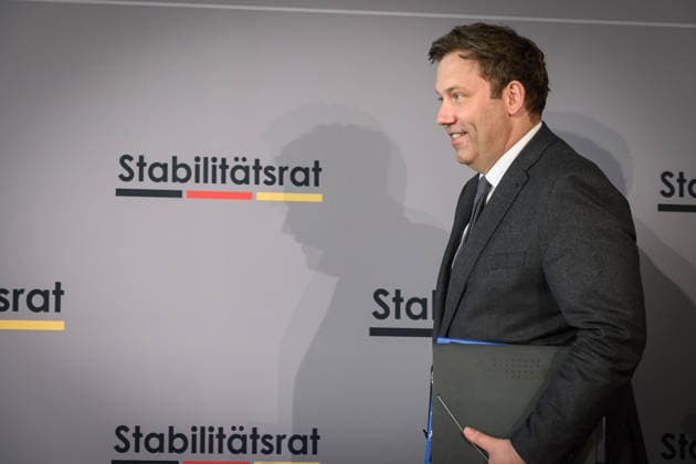 Berlin, Press conference on the 35th meeting of the Stability Council with Lars Klingbeil Press conference on the 35th meeting of the Stability Council with Finance Minister Lars Klingbeil SPD , Thiess Büttner Chairman of the