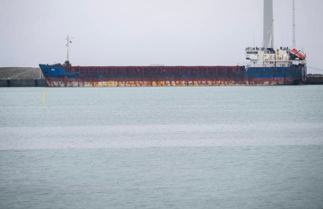 TRELLEBORG 2026 05 11 The shadow fleet vessel Caffa in the port of Trelleborg on Monday Caffa was moved into the port of Trelleborg after the police seized the vessel at the request of Ukraine TRELLEBORG SWEDEN x50090x  Copyright: xJohanxNilssonx xTTx CAFFA HAMNEN TRELLEBORG PiBPrd-k6CU