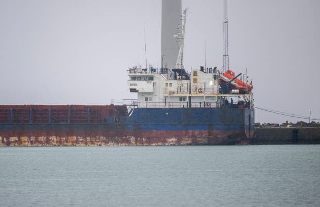 TRELLEBORG 2026 05 11 The shadow fleet vessel Caffa in the port of Trelleborg on Monday Caffa was moved into the port of Trelleborg after the police seized the vessel at the request of Ukraine TRELLEBORG SWEDEN x50090x  Copyright: xJohanxNilssonx xTTx CAFFA HAMNEN TRELLEBORG q-0e84H8RAc