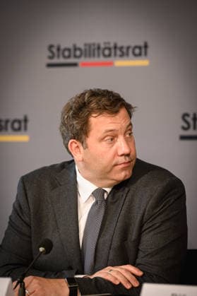 Berlin, Press conference on the 35th meeting of the Stability Council with Lars Klingbeil Press conference on the 35th meeting of the Stability Council with Finance Minister Lars Klingbeil SPD , Thiess Büttner Chairman of the