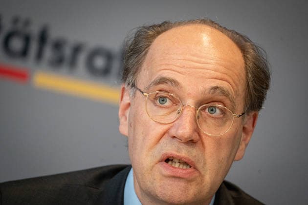 Thiess Büttner, Chairman of the Stability Council Press conference on the meeting of the Stability Council with the Federal Minister of Finance in the Bundesrat building, Berlin Berlin Germany Bundesrat building