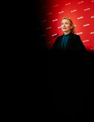 Ines Schwerdtner, Chairwoman of the Left Party, at a press conference in Berlin, 11 05 2026 Berlin Germany Copyright: xYonaxElsnerx