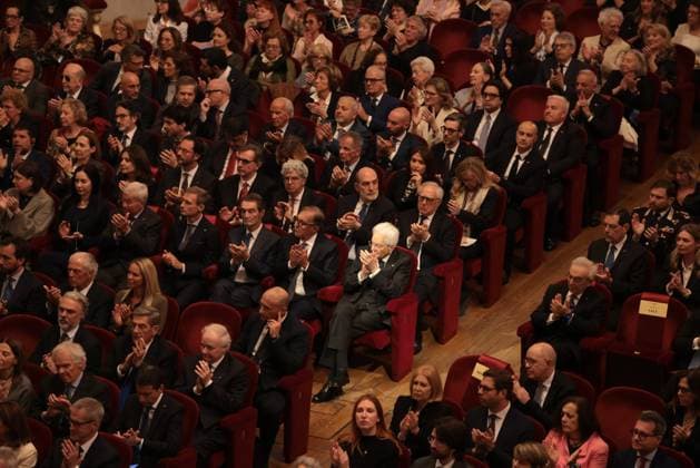 May 11, 2026, Milan, Rome, Italy: President Sergio Mattarella with Senate President Ignazio Larussa during the concert marking the eightieth anniversary of the reopening of La Scala, Milan, May 11, 2026. Milan Italy  - ZUMAa289 20260511_zia_a289_078 Copyright: xBresciaxExAmisano UfficioxStampax