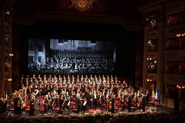 May 11, 2026, Milan, Rome, Italy: Maestro Riccardo Chally conducts the concert for the eightieth anniversary of the reopening of Teatro alla Scala, Milan, May 11, 2026 Milan Italy  - ZUMAa289 20260511_zia_a289_083 Copyright: xBresciaxExAmisano UfficioxStampax