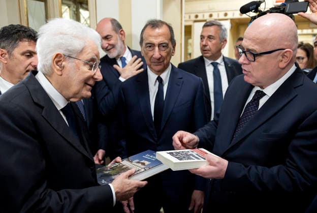 May 11, 2026, Milan, Rome, Italy: President Sergio Mattarella with Fortunato Ortombina, Superintendent and Artistic Director of the Teatro alla Scala Foundation, at the ceremony marking the 80th anniversary of the reopening concert of the rebuilt La Scala, Milan, 11 05 2026 Milan Italy  - ZUMAa289 20260511_zia_a289_091 Copyright: xGiandottixUffxStampax xAgfx