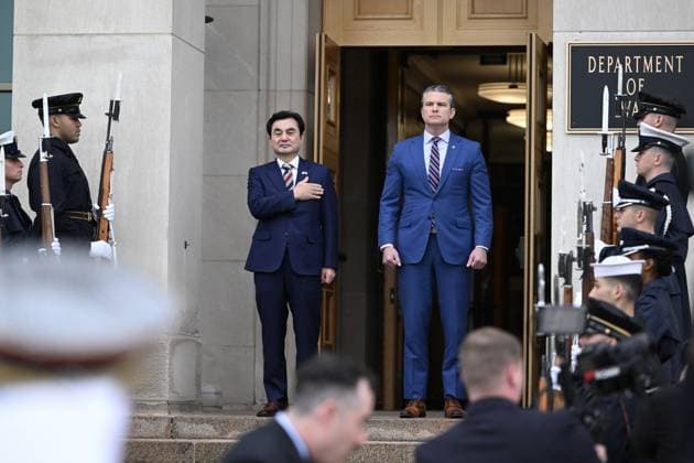 US and South Korean defense chiefs meet at Pentagon in Washington WASHINGTON DC, UNITED STATES - MAY 11: US Defense Secretary Pete Hegseth (R) meets South Korean Defense Minister Ahn Gyu-back (L) at the Pentagon in Washington. DC, United States, on May 11, 2026. Fatih Aktas Anadolu Washington United States. Editorial use only. Please get in touch for any other usage.  Copyright: x2026xAnadoluxFatihxAktasx
