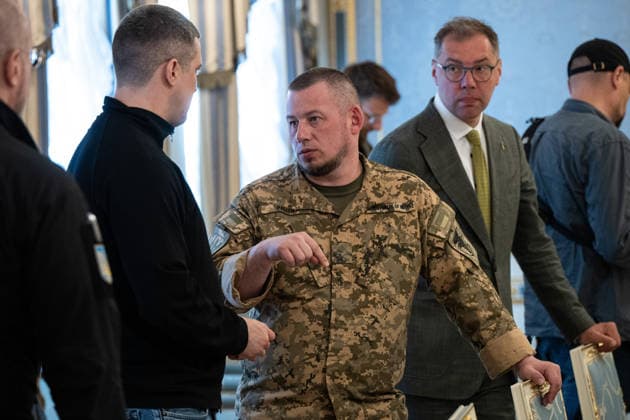 Ukrainian President Zelenskyy meets German Defence Minister Pistorius in Kyiv KYIV, UKRAINE - MAY 11: Deputy Head of the Office of the President of Ukraine Pavlo Palisa (C) attends a meeting between Ukrainian and German delegations in Kyiv, Ukraine, on May 11, 2026. Danylo Antoniuk Anadolu Kyiv Ukraine. Editorial use only. Please get in touch for any other usage.  Copyright: x2026xAnadoluxDanyloxAntoniukx